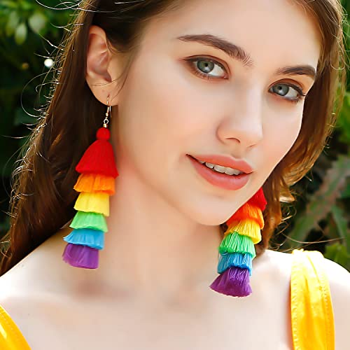 Rainbow Earrings for Women Men Pride Accessories Colorful Earrings (Rainbow Drop Earrings-B)4