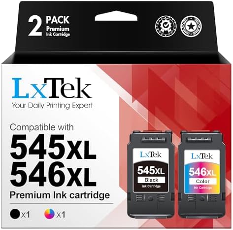 LxTek 545XL 546XL Multipack für Canon Druckerpatronen 545 546 für Canon 545 546 Kompatibel für Canon TR4550 Patronen 546 XL Color PG-545XL PG545 PG 545 XL PG-545 PG545XL für MX495