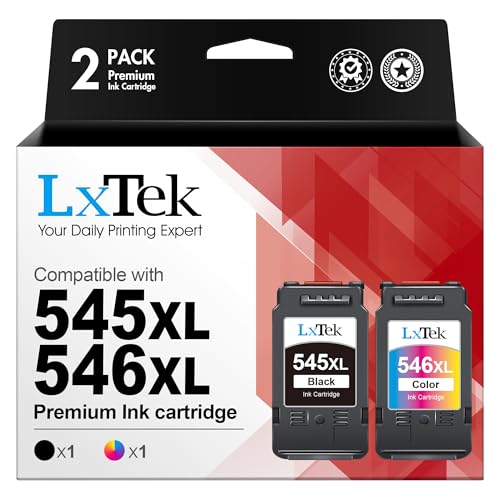 LxTek PG-545XL CL-546XL als Ersatz für Canon 545 546 XL Druckerpatronen für Canon Pixma MX495 MG2950 iP2850 MG3050 MG3051 MG2450 MG2550 MG2550S MG2555S MG2950S TS3150 (1 Schwarz, 1 Farbe)