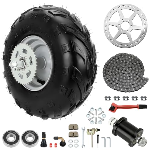 XIKOBY 145/70-6 Mini Bike Rear Wheel with Sprocket Compatible with Coleman CT100U CC100X Baja DB30, 145 70 6 Tire with Rim for Motovox MBX10 MBX11 GMB100 Monster Mega Moto 80cc 105cc Minibike Parts