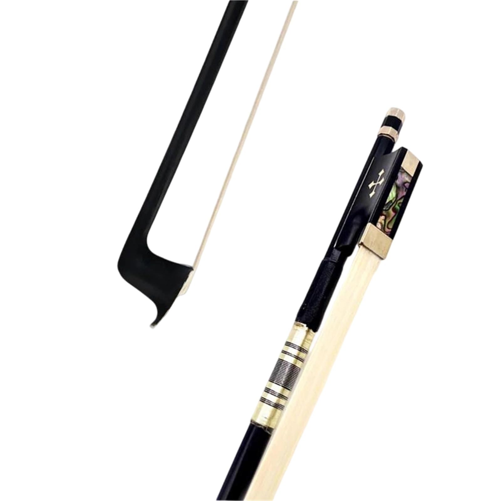 Arco Profesional De Violín 10 Uds Fuerte Profesional Negro Fibra De Carbono 4/4 3/4 1/2 1/4 Arco Violín Ébano Blanco Horesehair Cola Caballo(1-4)