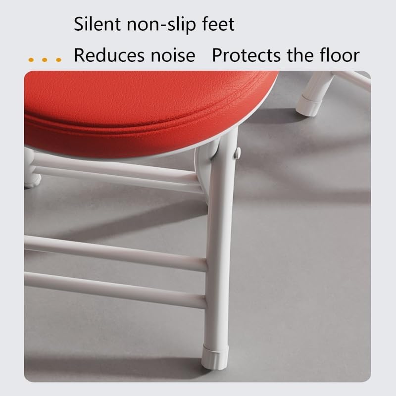 Foldable Stool - Portable Round Folding Kitchen Stool, Collapsible Bar Chair, Simple Dining Seat for Home Use, Space-Saving Design, No Back
