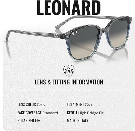 Ray-Ban RB2193 LEONARD Square Shaped Sunglasses for Men & Women with Official RAYBAN Eyewear Kit - Image 4