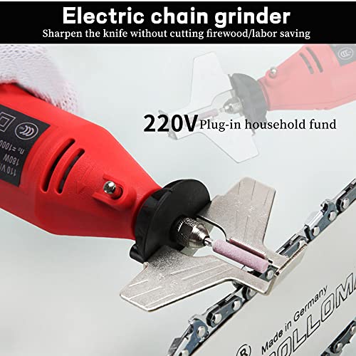 Miniatura 2 de Kit De Afilador De Cadenas De Motosierra Inalámbrica 180w Eléctrica Molino De Troquelado Herramienta De Molienda Afilador De Amoladora De Cadena De Mano Rojo