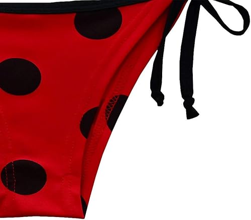 Miniatura 4 de Lito Angels Traje de baño de lunares para niñas, traje de baño junto a la piscina, tankini triangular, bikini de dos piezas