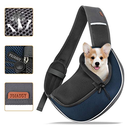 FDJASGY Pet Sling Carrier for Small Dogs Cats,Breathable Mesh Travelling Hand Free Puppy Backpack with Pouch and Adjustable Strap Carrier Blue by FDJASGY - Image 8