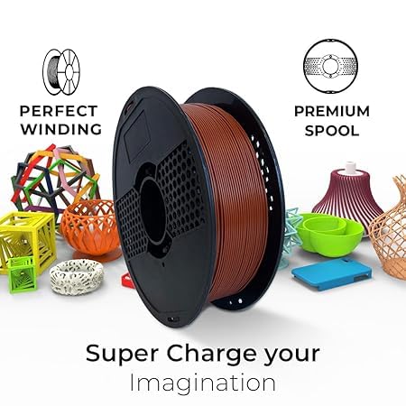 Image of NFIL3D 1KG Net Turbo Finish PLA+ Mocha Brown 3D Printer Filament | Filaments for 3D Printer| 1.75mm| Accuracy + /- 0.015mm | 1000g 3D Filament, 250g Spool, 350g Packaging Weight (Total Weight 1.6KG)
