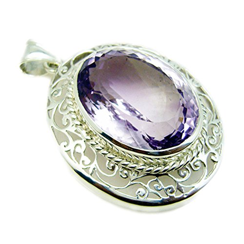 Pendentif améthyste contre les allergies de peau collier en argent sterling hypoallergénique