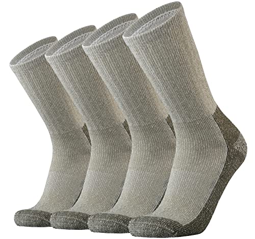 Sox Town Merino Wool Moisture Wicking Outdoor Hiking Hiker Cushion Crew Socks For Men 4 Pack(Green L) #TOP22