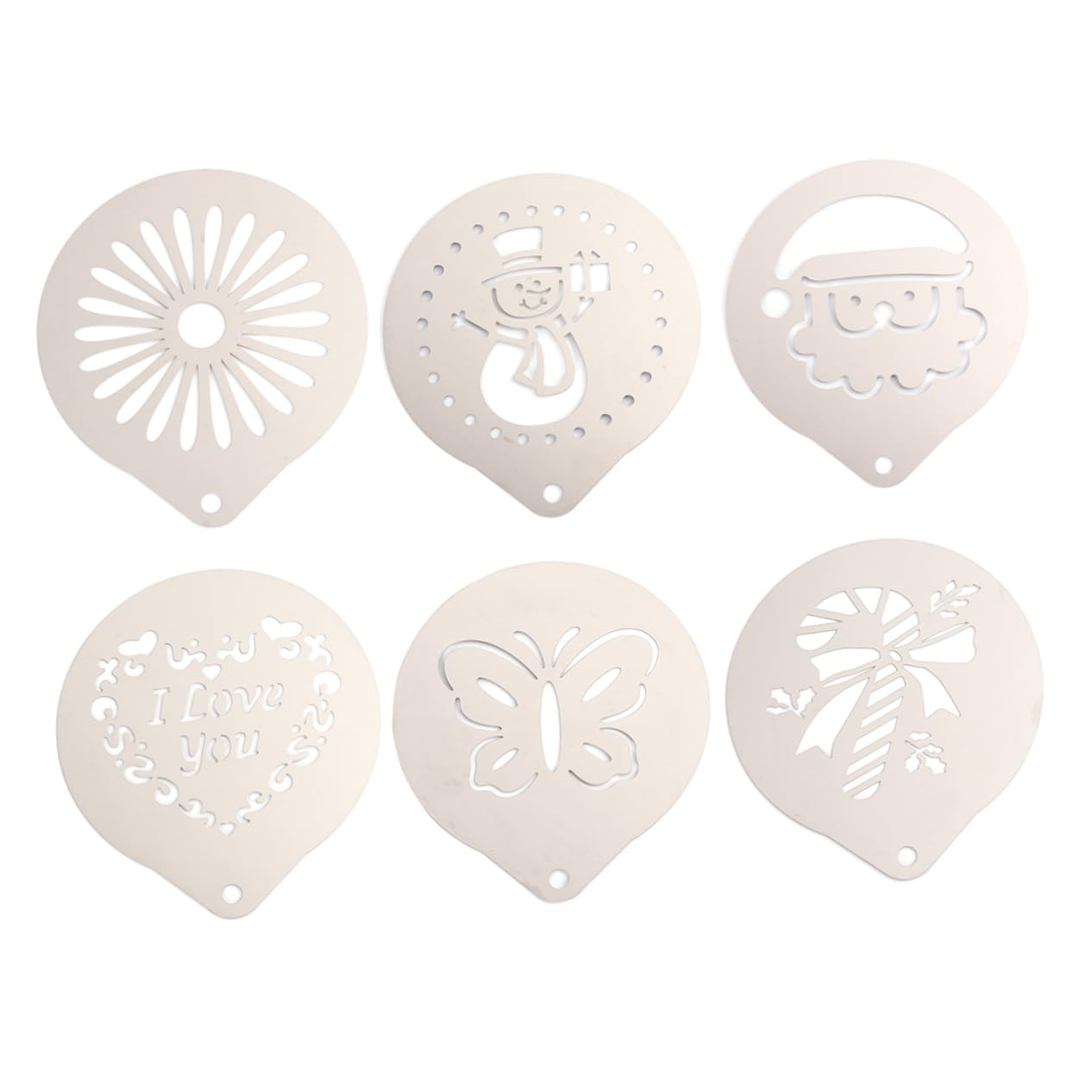 Ciieeo 3juegos Plantilla De Café Inoxidable Para Decoración De Latte Diseño Para Arte Cappuccino y Café Fácil De Limpiar y Usar