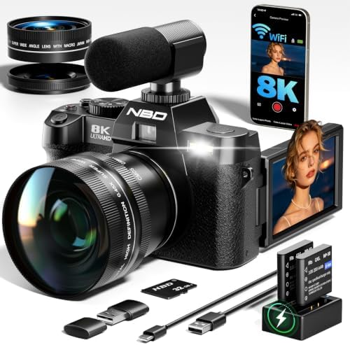 True 8K 64MP Digital Camera for Photography with Microphone