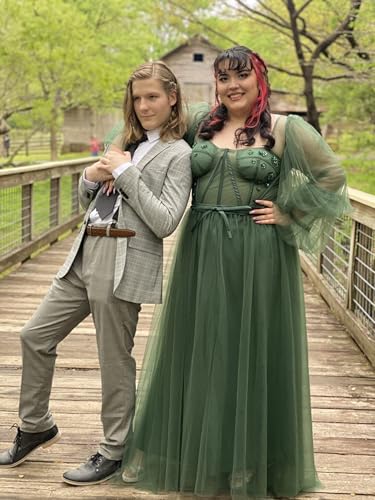 Puffy Sleeve Tulle Prom Dresses with Slit 2025 Long Sweetheart Ball Gown Formal Dresses for Women Evening Party2