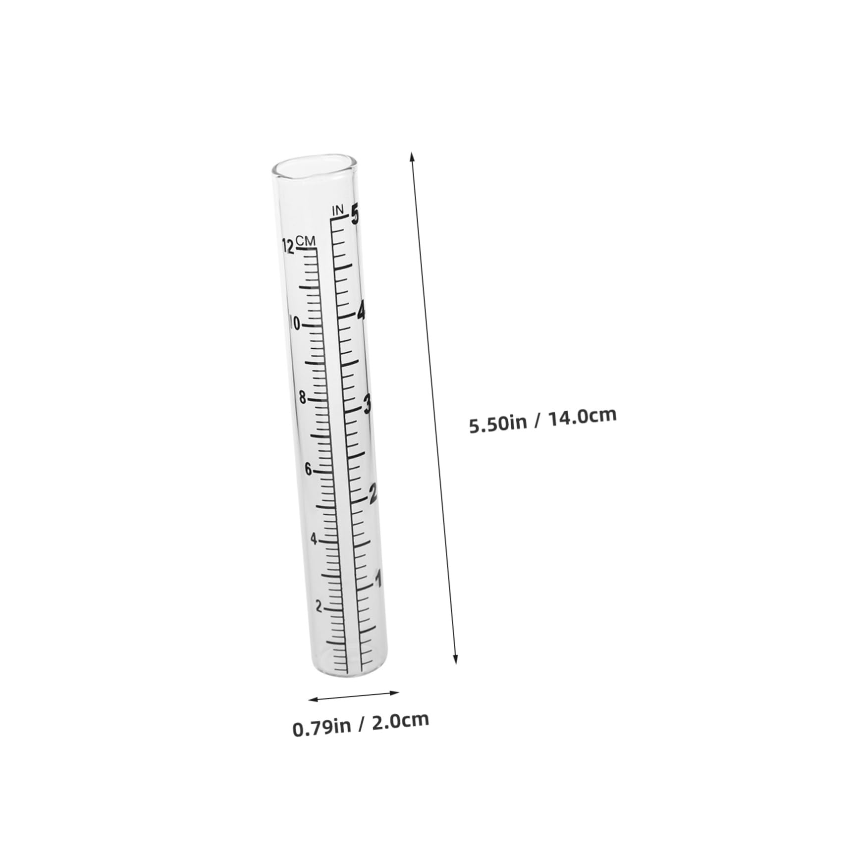 balacoo 2Pcs Flat Bottomed Glass Test Tube Rain Gauge with Scale for Accurate Rainfall Measurement Design for Farming Meteorological Research and Climate Studies