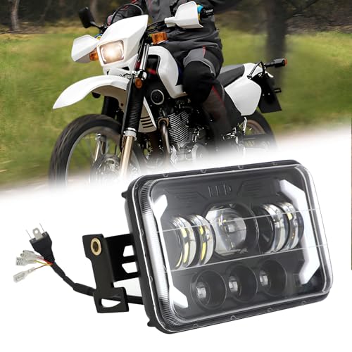 WIKIBB 4x6 LED Headlights Kit with Bracket Compatible with Suzuki DR-650 & DRZ400, Motorcycle Brightness Headlight Replacement With Mounting Hardware High & Low Beam