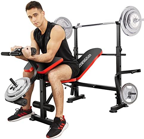 Strength Training Olympic Weight Benches for Full Body Workout - Adjustable Olympic Weight for Indoor Exercise