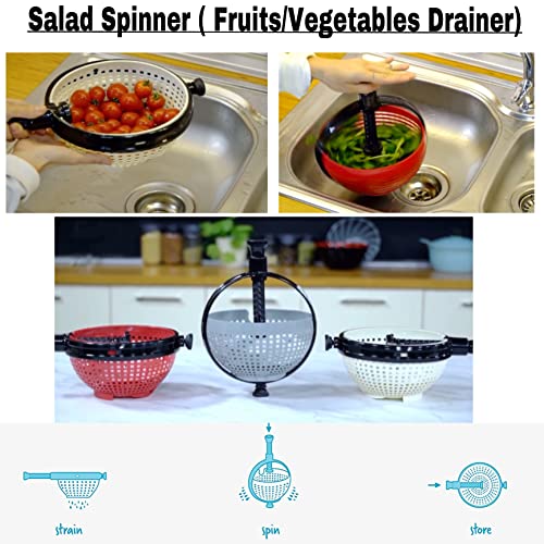 Large Capacity Collapsible Salad Spinner with Non-Scratch Colander - Image 4