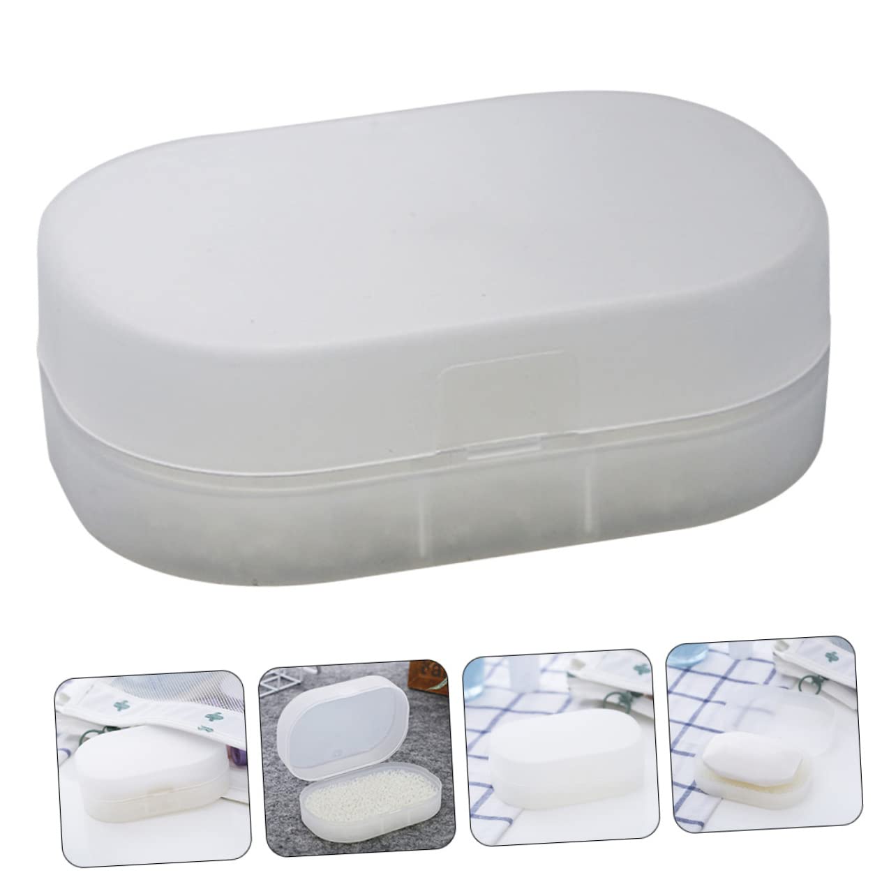 BEBEMOKO Lot de 2 porte-brosses à dents pour salle de bain en plastique étanche et peu encombrant Blanc Rose