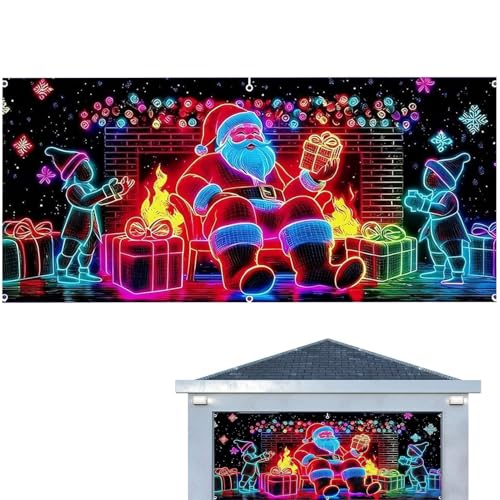 Housse de garage lumineuse LED Noël décorative et imperméable pour extérieur