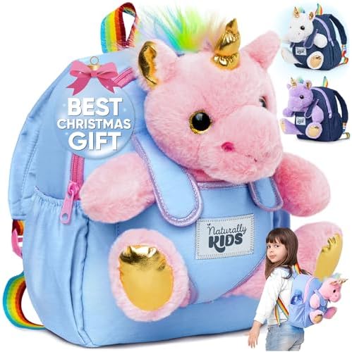 Naturally KIDS Unicorn Backpack – Unicorn Stuffed Animal Birthday Gift