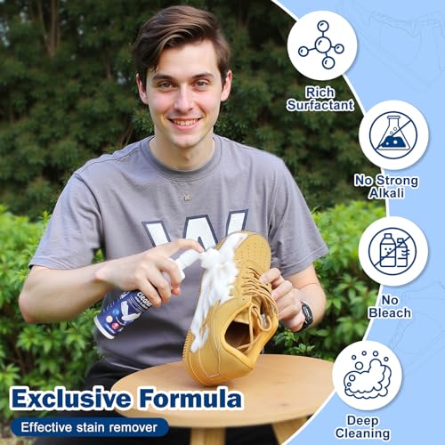 Water-free Sneaker Cleaner, White Shoe Cleaner Kit 6.76 OZ Foam for Tennis Shoes, Running, Golf, PU, Nubuck, Sole3