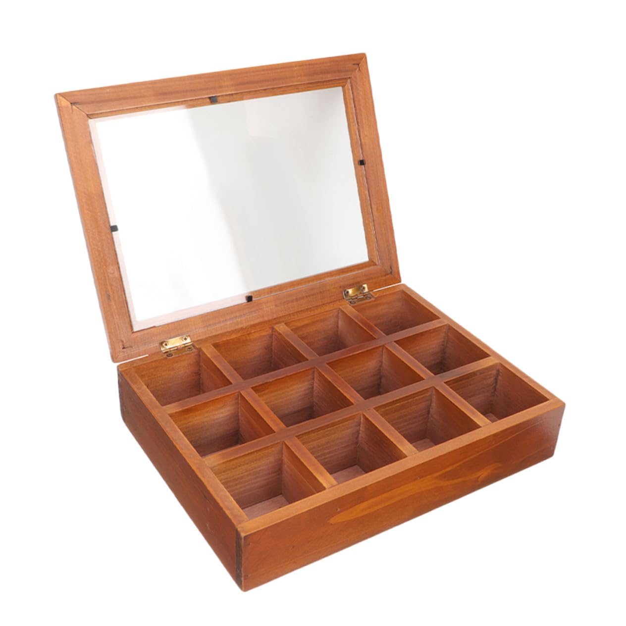 Holz Teebeutelbox mit Fächern und Transparentem Sichtfenster Luftdichte Teeaufbewahrungsbox für Frische Teebeutel Vielseitiger Organizer für Tee Kaffee und Zucker Bpa frei