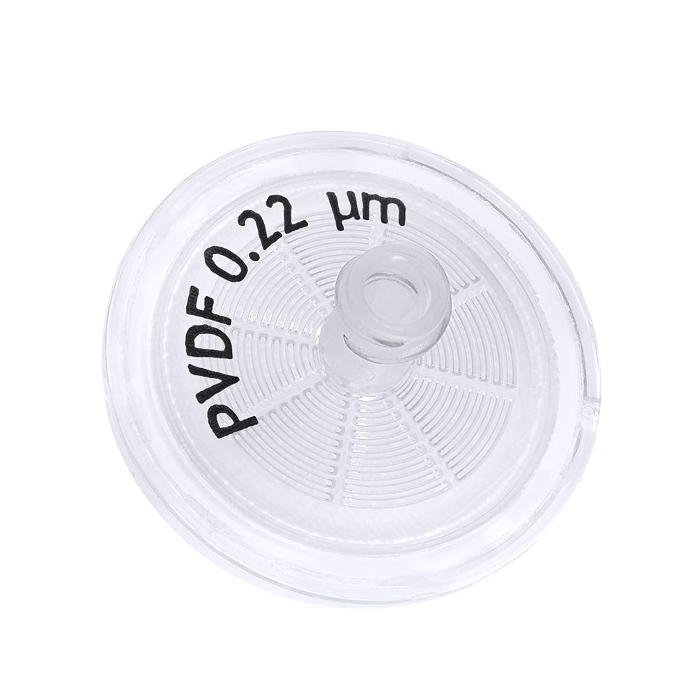 GVS Filter Technology, Filtro de jeringa, ABLUO, 25mm, Membrana PVDF, 0.22µm, alojamiento PP, 100/pc