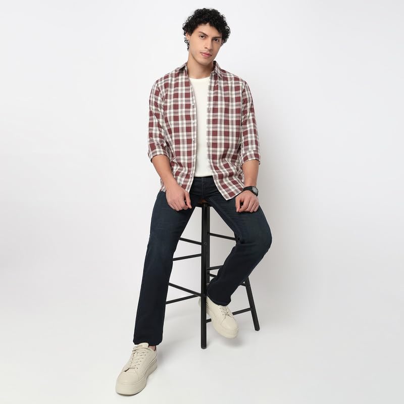 Image of Mens Striped Slim Fit Cotton Casual Shirt | Full Sleeves Mens Shirts | Stylish Shirt for Men