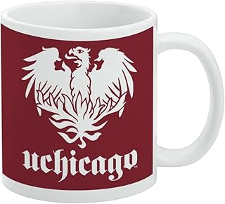 University of Chicago Primary Logo Ceramic Coffee Mug, Novelty Gift Mugs for Coffee, Tea and Hot Drinks, 11oz, White