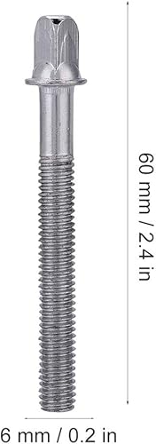 Varillas de tornillo estándar de 0.236 x 2.756 in, varillas de tensión de tambor de percusión, accesorio de repuesto para piezas de reparación de