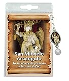 Dimensioni: 12.6 x 8.0 Ferrari & Arrighetti Medalla con Perla de San Miguel Arcángel y oración en Italiano (Paquete de 3 Piezas)