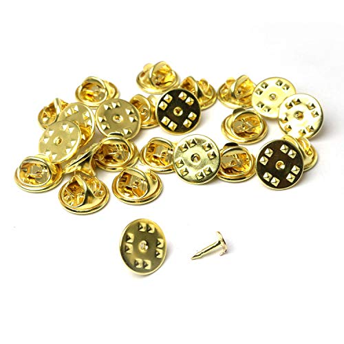 Rlecs? BUTTERFLYPB-100-G Rlecs 100Pairs Golden Butterfly Clutch Brass Tie Tacks Pin Back Replacement 8Mm Length Blank Pins Diy Jewelry thumb #3