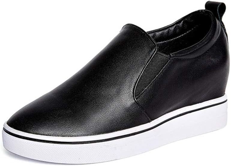 [KLIAN] 無地 ブラック スニーカー 厚底 レディース シューズ サイドゴア 22.0cm スリッポン 靴 インヒール3.5c