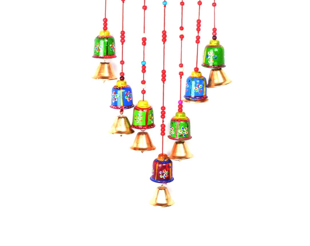 DECORVAIZ Wooden Handcrafted Windchime - 18 inch, Multicolor 1