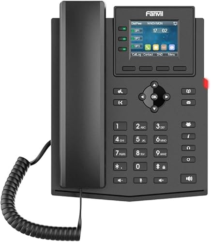 Fanvil X303G téléphone fixe Noir 4 lignes LCD