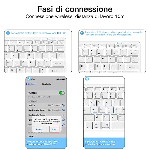 Tastiera Bluetooth Tastiera Senza Fili