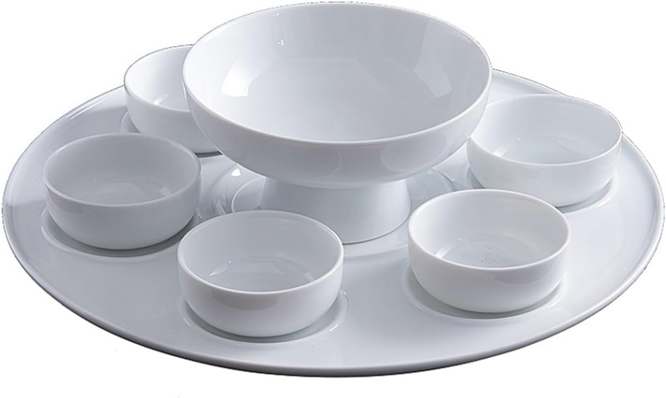 Fruit Plate Platter Snack Cold Dish Six Grids Divided Can Be Used As Seasoning Dinnerware Set