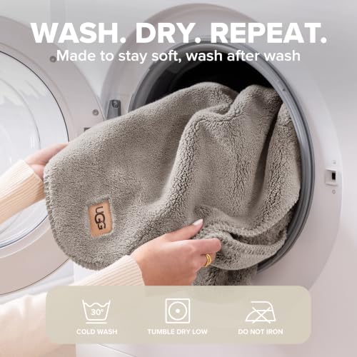 UGG Whitecap King Blanket, Plush Fleece, 110" x 90", Gray - image 7