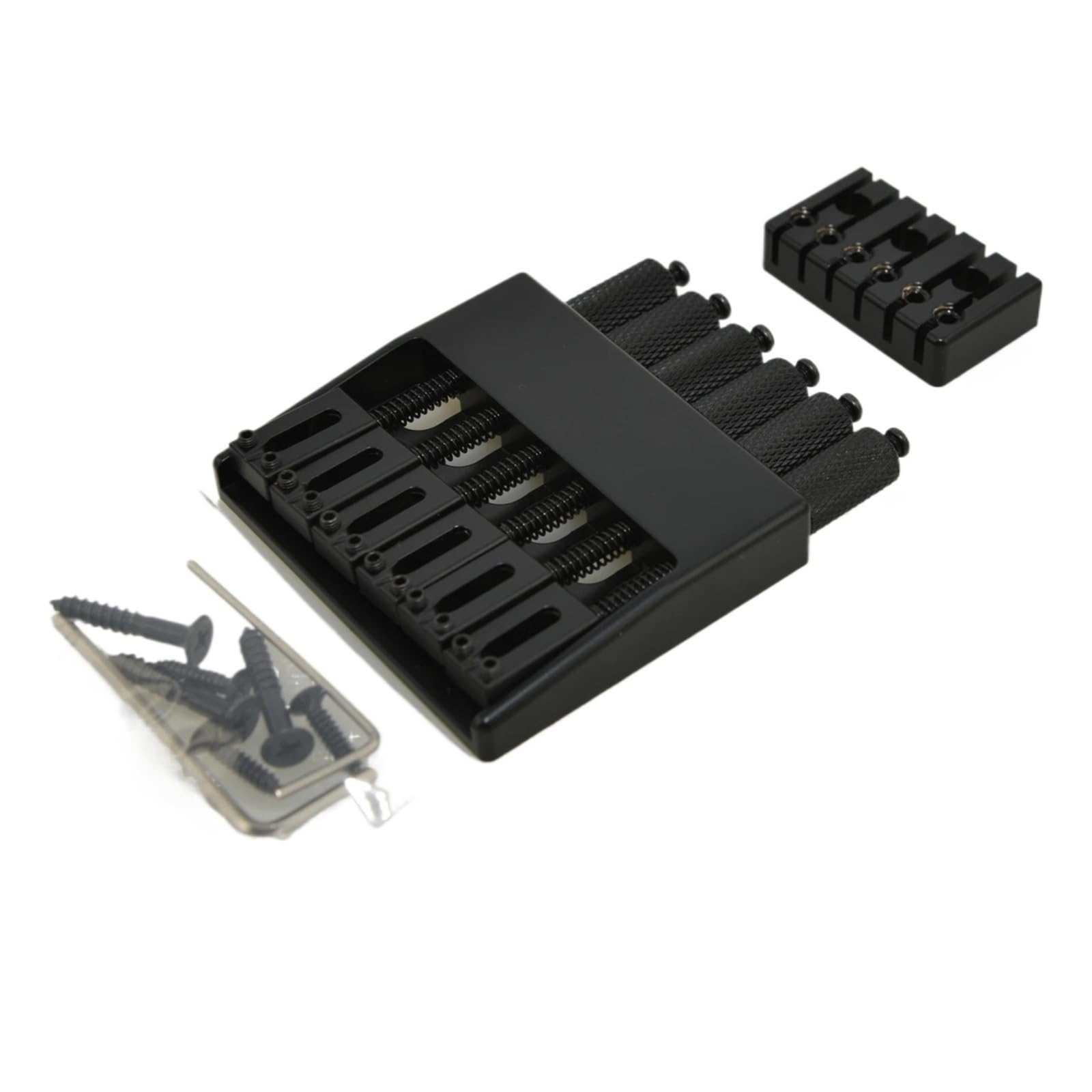1 set ponte singolo for chitarra senza testa in ottone a 6 corde for chitarra elettrica(Black)