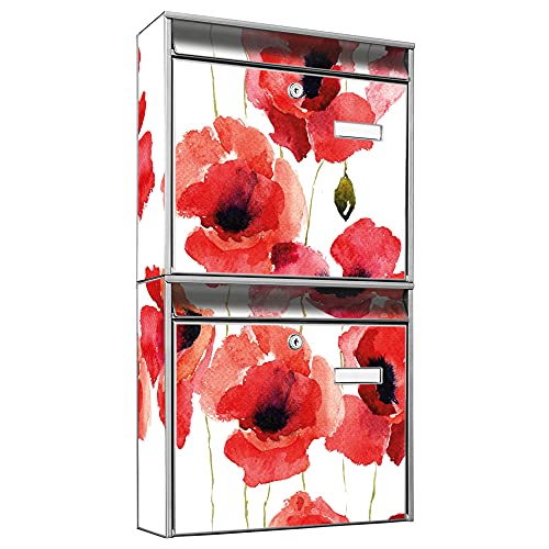 banjado Briefkastenanlage 2 Fach - 2 Briefkästen 36x64x10cm groß -...