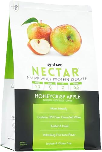 Miniatura 2 de Syntrax Nutrition Nectar, polvo aislado de proteína de suero 100%, sabor refrescante a frutas, manzana Honeycrisp 2 libras