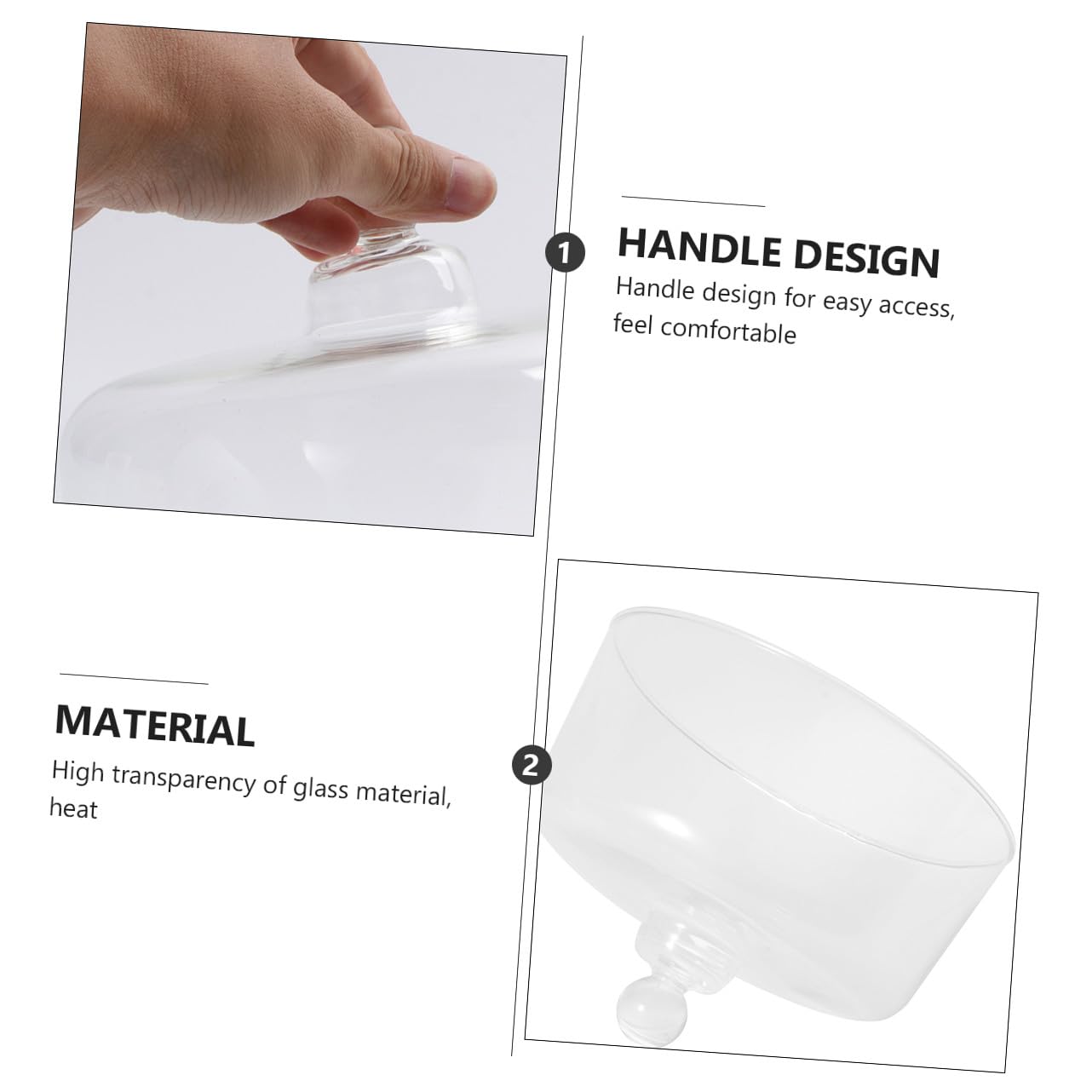 Yardwe Couvercle de Gâteau en Verre Gâteau Dôme Dessert Fromage Cloche Couvercle Transparent Alimentaire Dôme pour La Maison Cuisine-Taille Xl