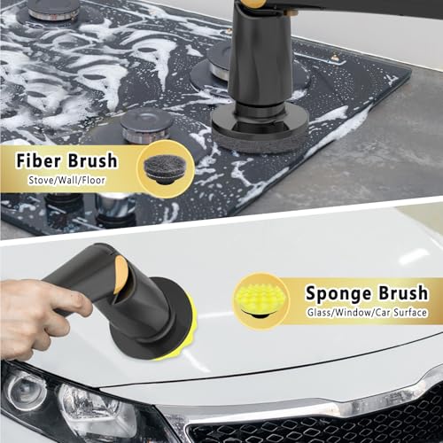 Image of New Huing Brush Head 5 Pack, Replaceable Brush Heads for Spin Scrubber, Cordless Spin Scrubber for Bathroom Floor Car Tile Stove