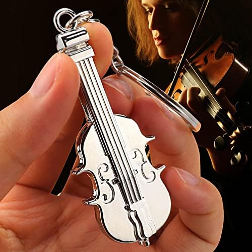 ARFUKA Keyring Music Violin Pendant Keychain Metal Key Ring Charm Jewellery Christmas Birthday Gift Key Chain Key Ring Holder for Men and Women - Image 3