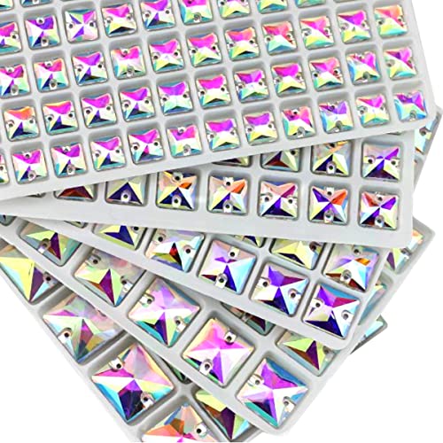 正方形オーロラ【14mm】28コ ガラスビジュー Amazon.co.jp: 【Hapipa】 装飾用 ガラスビジュー ガラス