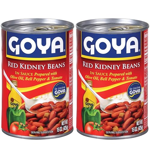 Goya Red Kidney Beans Canned In Sauce (Guisadas), Ready-To-Serve, Rich And Hearty, Pantry Staple, Pack Of 2 (15 Oz Cans)