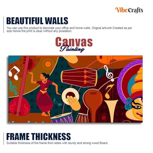 Image of VIBECRAFTS Canvas Paintings for Living Room Drawing Room Dance & Music Instruments Canvas Wall Painting for Homedecore|Office|Gift|Livingroom|Bedroom(PTVCH 2399N)(48 x 24 Inches)