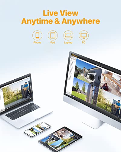 Anlapus H.265+ 1080P Outdoor Überwachungskamera Set mit 2TB Festplatte 8CH 1080P DVR mit 8X 2MP Dome Kamera für CCTV Haus Videoüberwachung – Bild 5