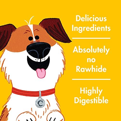 Chewsday 6-Inch Dog Chew Braids, Made in The USA, All Natural Rawhide-Free Highly-Digestible Treats, Chicken Delight - 14 Count