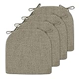 LOVTEX Chair Cushions for Dining Chairs 4 Pack - Memory Foam Chair Pads with Ties and Non-Slip...