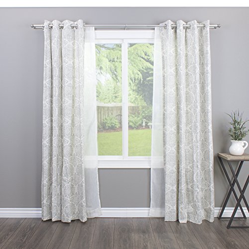 Decopolitan Urn Telescoping Double Drapery Rod Set, 72-144", Antique Silver & Urn Holdback Pair For Draperies, 1-Inch, New Antique Silver #TOP3